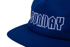 Sunday Cool S 5-Panel Hat (Blue with White Embroidery)