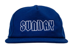 Sunday Cool S 5-Panel Hat (Blue with White Embroidery)