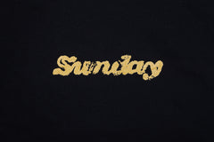 Sunday Hard Print Crewneck Sweatshirt (Black with Metallic Gold Ink)