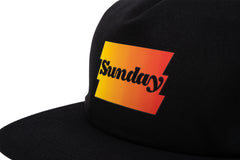 Sunday Zig-Zag 5-Panel Hat (Black with Red/Yellow Fade Ink)