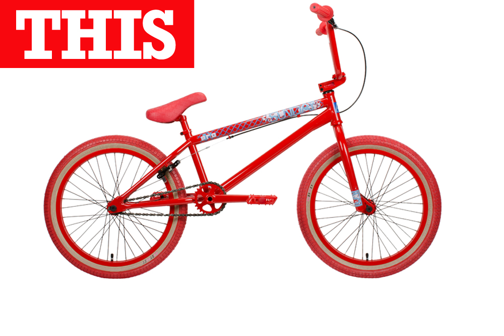 red and white bmx bike